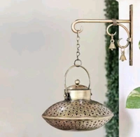 Metal Incense Burner / Tea Light Holder with Hanger and Bells