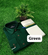 Slub Cotton Shirt + Mundu Combo - Brick Red