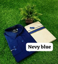 Slub Cotton Shirt + Mundu Combo - Brick Red