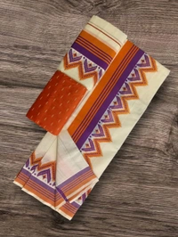 2×3 Kattikara Fancy Temple Print Setmundu