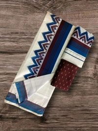 2×3 Kattikara Fancy Temple Print Setmundu