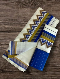 2×3 Kattikara Fancy Temple Print Setmundu