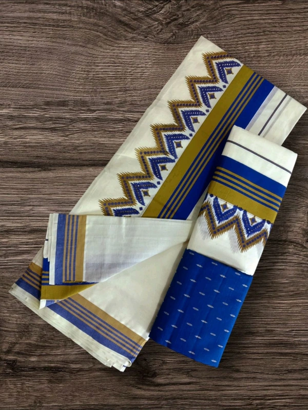 2×3 Kattikara Fancy Temple Print Setmundu