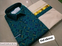 COTTON AJRAKH SHIRT ( Half Sleeve )+ MUNDU COMBO  - 42