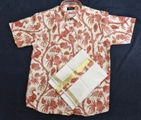 LINEN PRINTED SHIRT & DHOTI COMBO – MODEL 