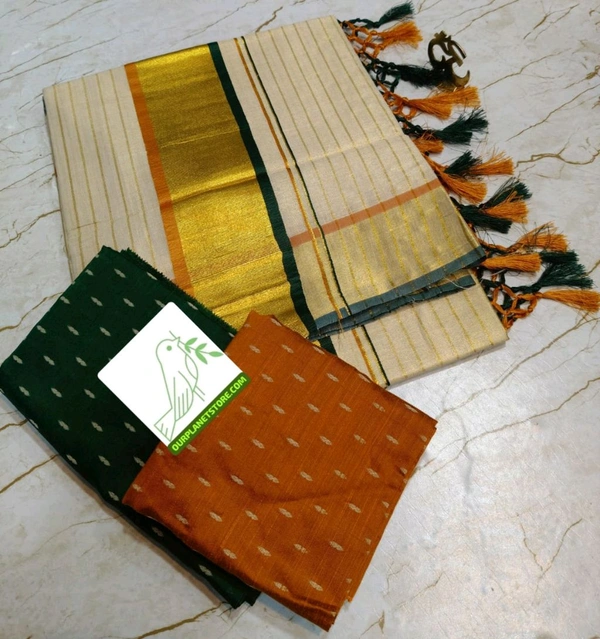 _Golden Tissue_Double Coloured Full Gold Stripes Saree
