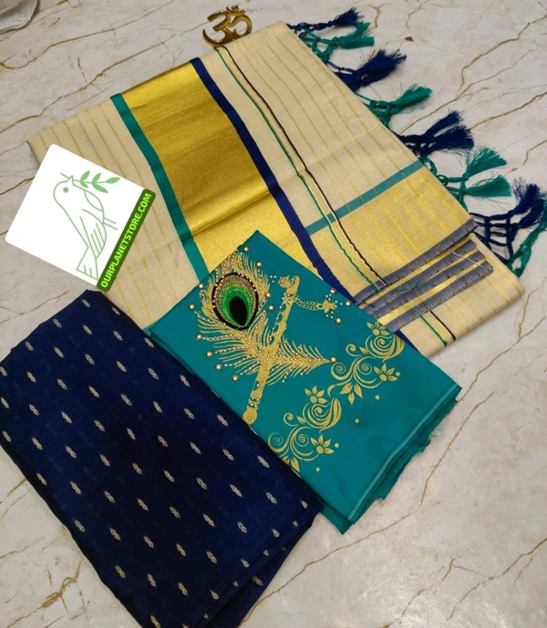 _Golden Tissue_Double Coloured Full Gold Stripes Saree
