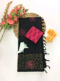 Quality Mix Cotton Saree With Separate Blouse 