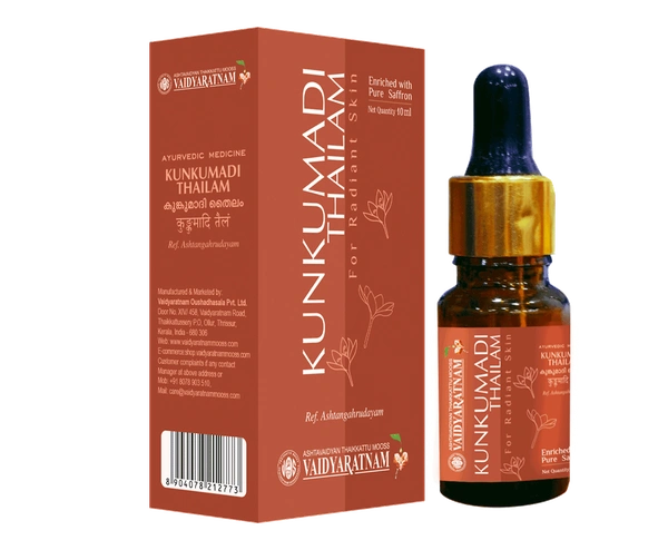 Kunkumadi Thailam – Ayurvedic Facial Glow Oil for Radiance & Skin Repair -10 ML