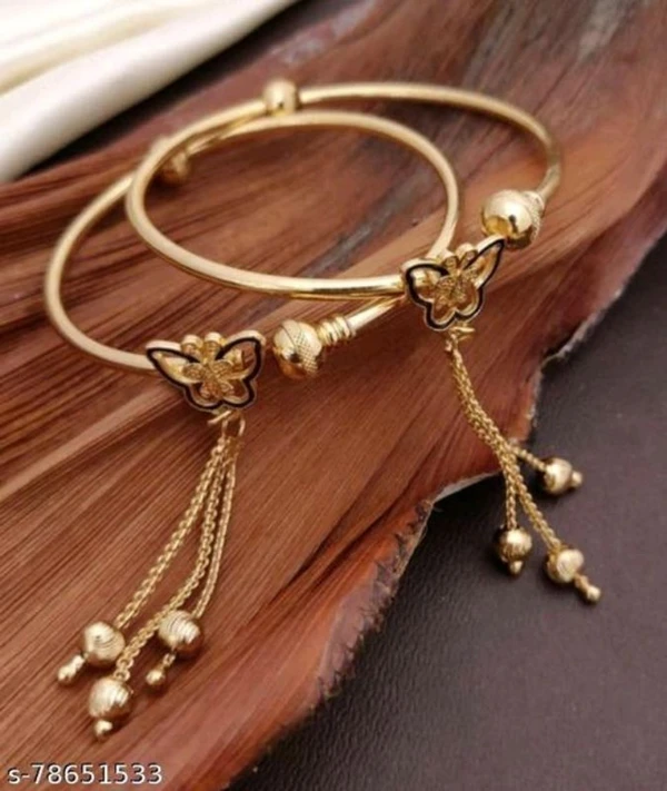 Brass Gold Plated Free Size Kangan For Women And Girls