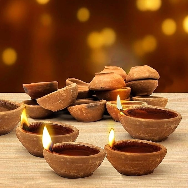 Handmade Clay Diya (Set of 2)