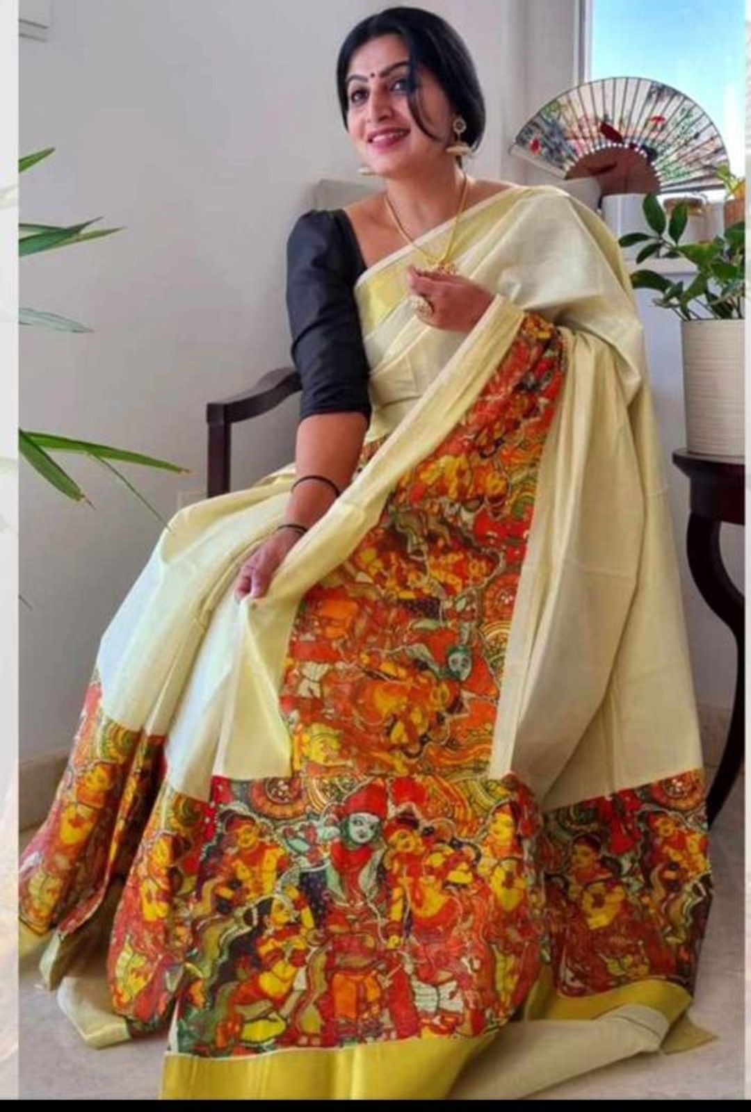 CONCRETE JUNGLE PRINT CASCASE SAREE SET