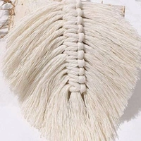 MACRAME CURTAIN TIEBACK Minimalist Leaf Feather, Curtain Holder, Holdback, Wraparound Modern Window Treatment, Cotton Curtain Decor - #b3b3b3