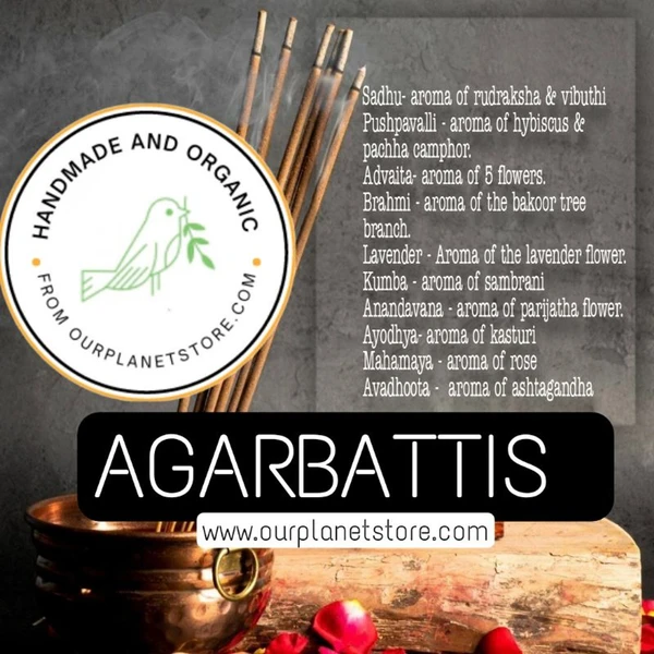NATURAL INCENSE STICKS | Made With Cow Ghee, Temple Flower Extract Oils - Advaita