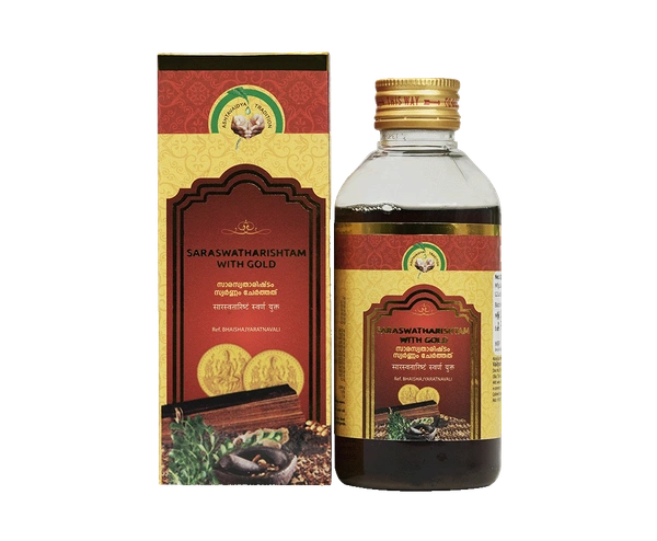 Saraswatharishtam 100 ML – Ayurvedic Memory & Vitality Tonic from Vaidyaratnam Oushadhasala