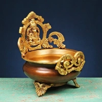 Brass Urli Pot with Ganesha