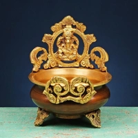 Brass Urli Pot with Ganesha