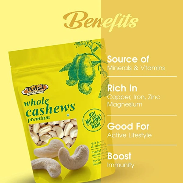 Tulsi Whole Cashew Premium (Vacuum Pack) 500g