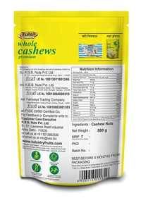 Tulsi Whole Cashew Premium (Vacuum Pack) 500g