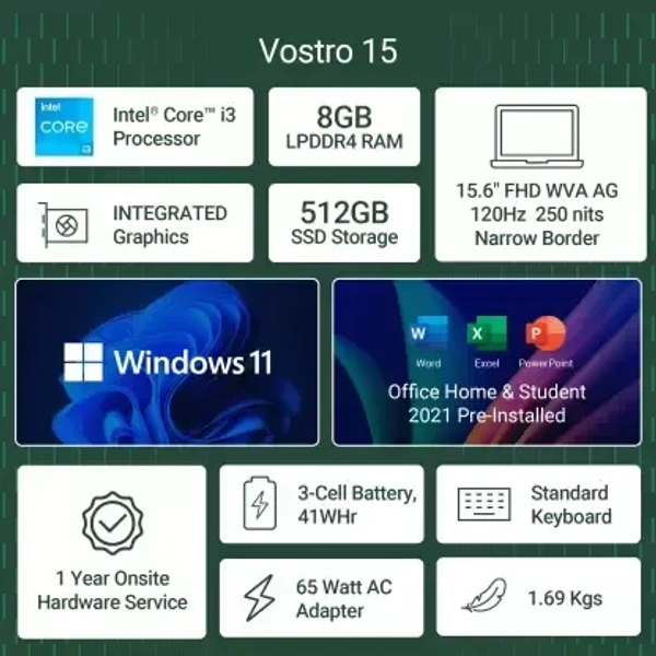 DELL Vostro Intel Core i3 12th Gen 1215U