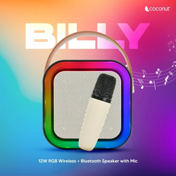 8518 Coconut BILLY, RGB Karaoke Speaker with Wireless Mic
