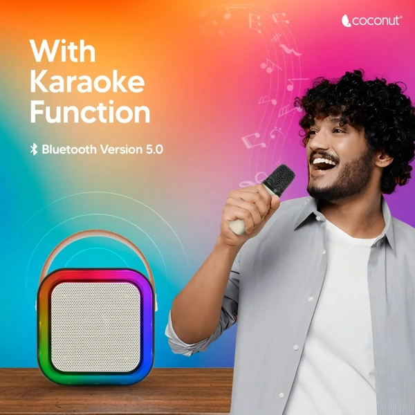 8518 Coconut BILLY, RGB Karaoke Speaker with Wireless Mic