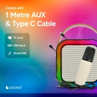 8518 Coconut BILLY, RGB Karaoke Speaker with Wireless Mic
