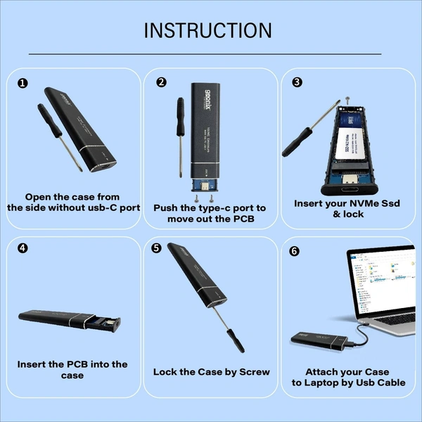  GEONIX NVME ENCLOSURE EXTERNAL SSD CASE