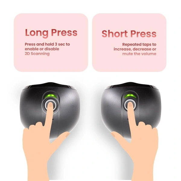 Atpos AT-9400D 2D 1D Desktop Barcode QR Scanner Hands-Free Auto | USB Wired