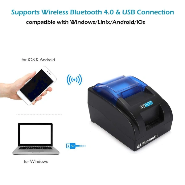 Atpos H58BT 58mm Bluetooth Thermal Receipt Printer | 2 Inch