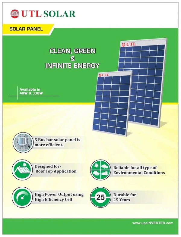 UTL 60W Mono Solar Panel 400 Watt