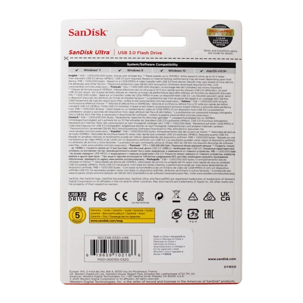SANDISK ULTRA 32GB PENDRIVE 3.0