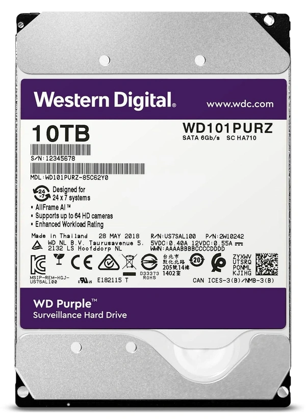 WD PURPLE AV 10 TB SURVEILLANCE HARD DISK