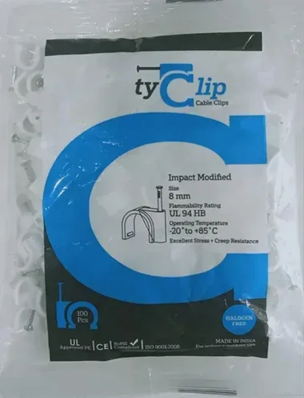 TY CLIP CABLES 8MM - 1 PCS