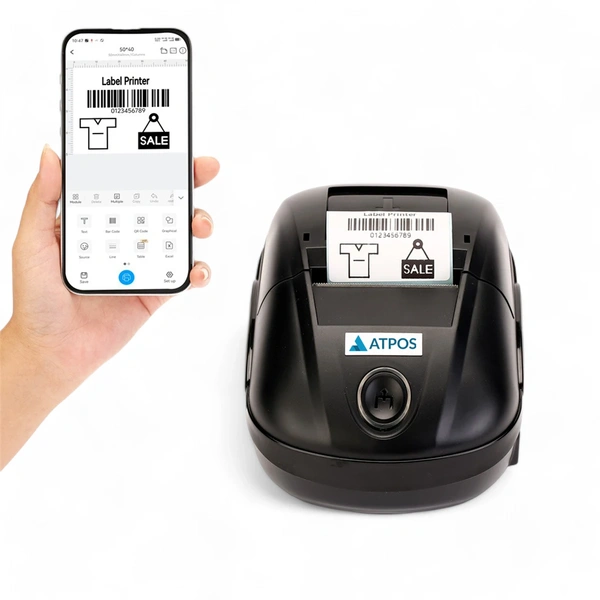 Atpos AT-E58BT Bluetooth Thermal Barcode Label Sticker Printer 58mm | Direct Thermal