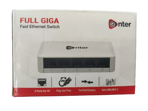 ENTER 5 PORT FULL GIGA FAST ETHERNET SWITCH