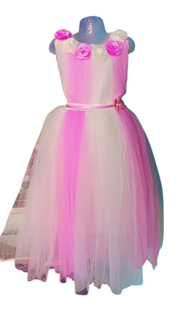 UNIQUE NET FULL GRAND FROCK FOR BABYS - XL, GREEN