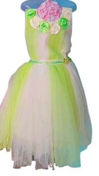 UNIQUE NET FULL GRAND FROCK FOR BABYS - XL, GREEN