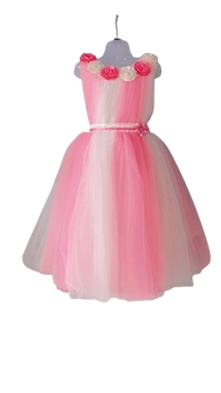 UNIQUE NET FULL GRAND FROCK FOR BABYS - XL, GREEN