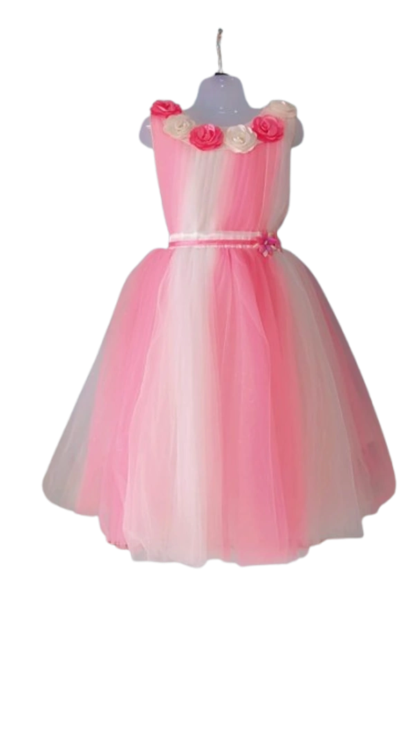 UNIQUE NET FULL GRAND FROCK FOR BABYS - XL, GREEN