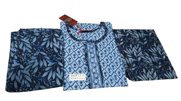 SOFIYA MIXED COTTON FULL STICHED CHUDITHAR WITH LINING - XL,XXL, MULTICOLOR