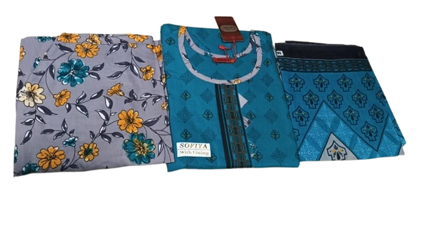 SOFIYA MIXED COTTON FULL STICHED CHUDITHAR WITH LINING - XL,XXL, MULTICOLOR