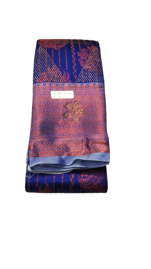 STONE WORK SOFT PATTU SAREE - BLUE, PATTU, 850