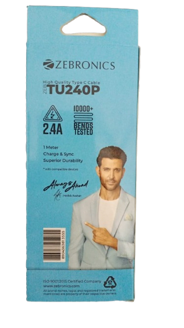 ZEBRONICS  TU240P TYPE C CABLE