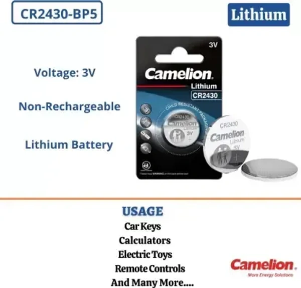 CAMELION CR2430 LITHIYAM COIN BATTERY