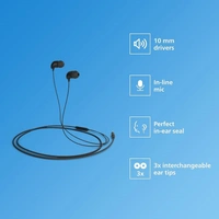PHILIPS HEADPHONES RICH BASS CLEAR SOUND