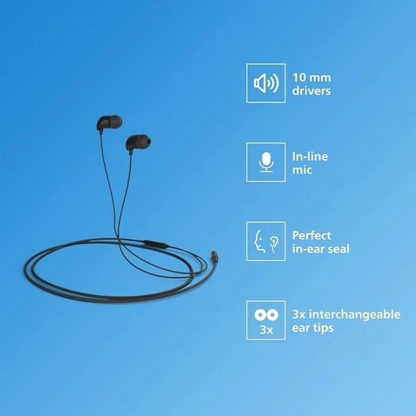 PHILIPS HEADPHONES RICH BASS CLEAR SOUND
