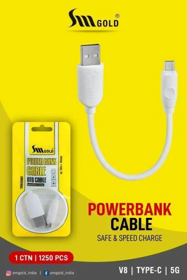 SM GOLD POWER BANK CABLE OTG CABLE