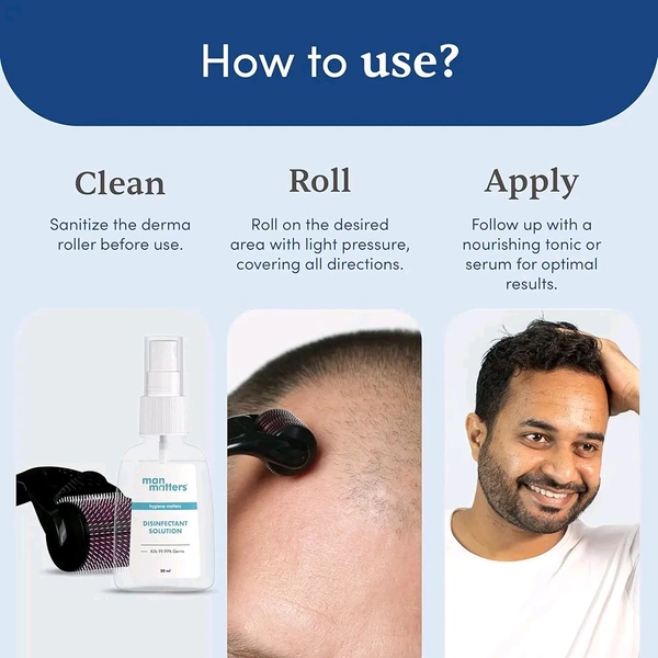 Derma Roller  How to Use a Derma Roller at Home in 60 Seconds” - Black
