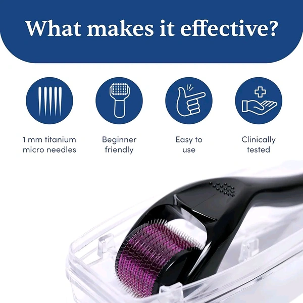 Derma Roller  How to Use a Derma Roller at Home in 60 Seconds” - Black